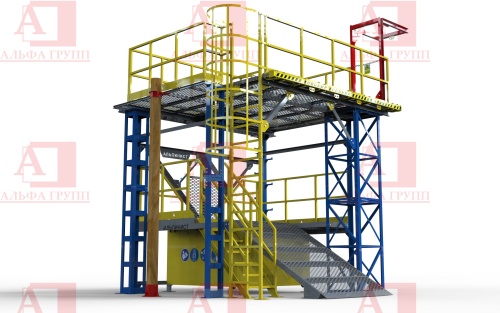 Учебно-тренировочный полигон (комплекс)  Альпинист-03-02-1 (с деревянной опорой).